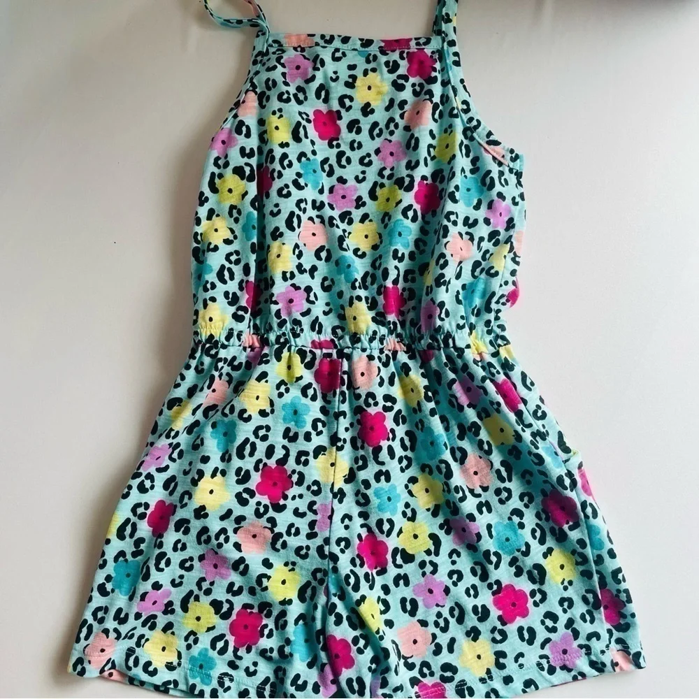 Garanimals Girls Romper Leopard Flowers Graphics Excellent Condition Size 7